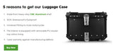 KEMIMOTO 45L/55L/65L Motorcycle Aluminum Case Tail Box Trunk with backrest Universal Top Tail Rear Luggage Tool Storage Box