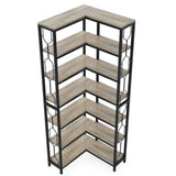 Tribesigns 7-Shelf Corner Bookshelf,Large Modern Corner Bookcase, 7-Tier Tall Corner Shelf Storage Display Rack with Metal Frame