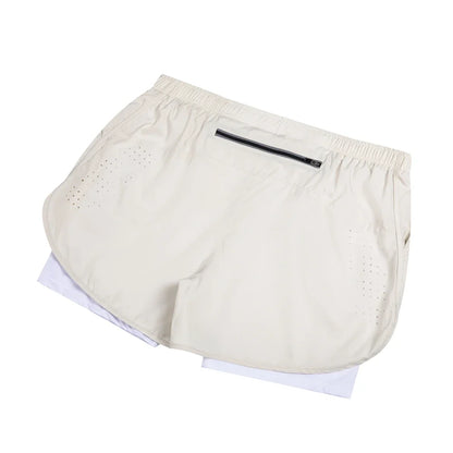 2025 New Men's Running Shorts Fitness Quick-drying Double Layer Shorts Men Workout Training sweatpants Bodybuilding Short Pants