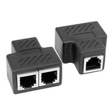Network RJ45 Cable Port Network Cable Splitter Extender Plug Adapter Connector (8 Core) Split Into Two Splitter