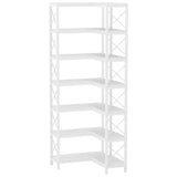 Tribesigns 7-Shelf Corner Bookshelf,Large Modern Corner Bookcase, 7-Tier Tall Corner Shelf Storage Display Rack with Metal Frame