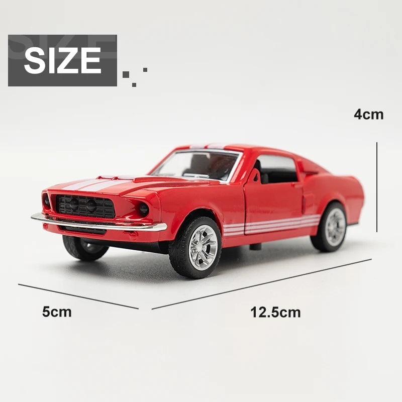 1:36 Alloy Diecast Mustang Classic Vintage Car Model Pull Back Car Miniature Vehicle Replica For Collection Gift