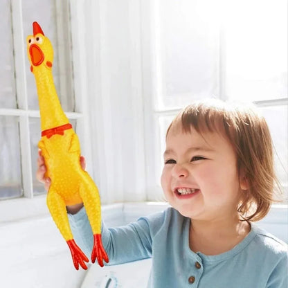 Screaming Chicken Dog Toy Squeeze Squeaky Dog Toys Interactive Puppy Toys Cleaning Teeth Chew Toys for Dogs Pet Supplies 1pcs