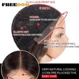 FREEDOM Synthetic Lace Front Wig Long Deep Wavy Ombre Blonde Ginger Lace Wigs For Black Women Heat Resistant Cosplay Wigs