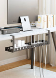 Under Table Storage Rack No-Drill Metal Cable Management Tray Home Office Desk Wire Organizer Retractable Power Strip Storage