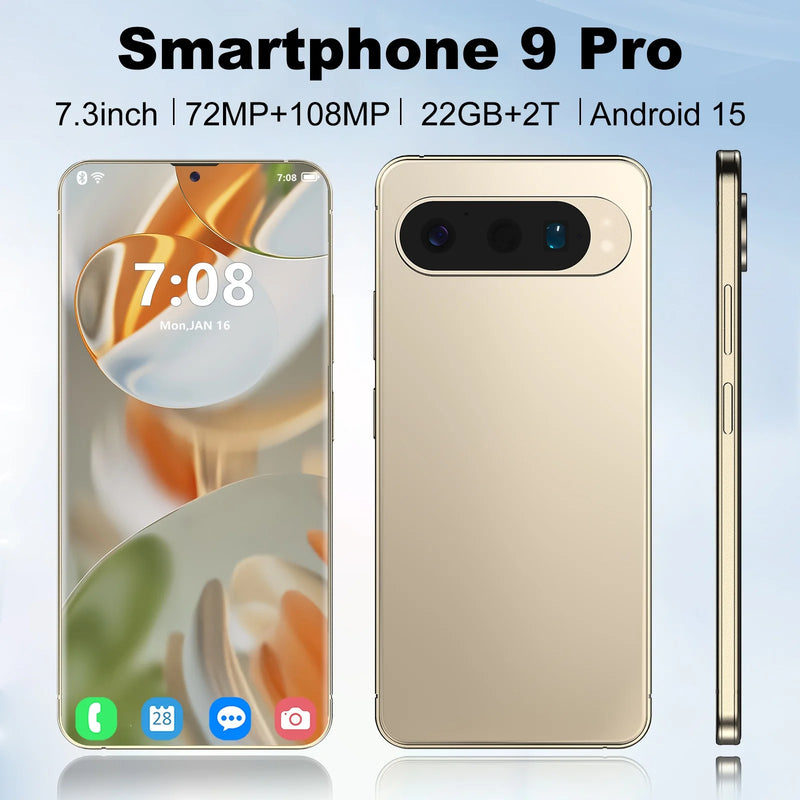 Android 15 Global Version Smartphone 9 Pro XL 7.3 FHD 22G 2TB 8800mAh 5G Network Snapdragon 8 Gen4 Original Unlocked Phone