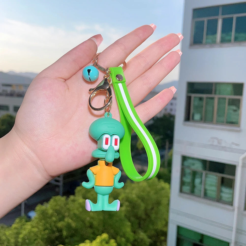 SpongeBob Creative Cute Soft Plastic Doll PVC Keychain Car Keychain Pendant Small Gift Doll Machine