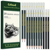 20/54/58/70/144 Drawing And Sketching Kit | Portable Travel Case | Graphite, Charcoal, White Color | Featuring Blending Stump