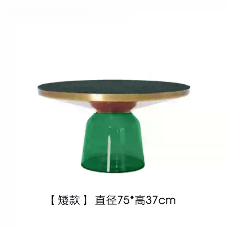 Artistic Glass Coffee Tables, Creative Design End Tables for Living Room , Stylish Accent Tea Table with Various Sizes & Colors