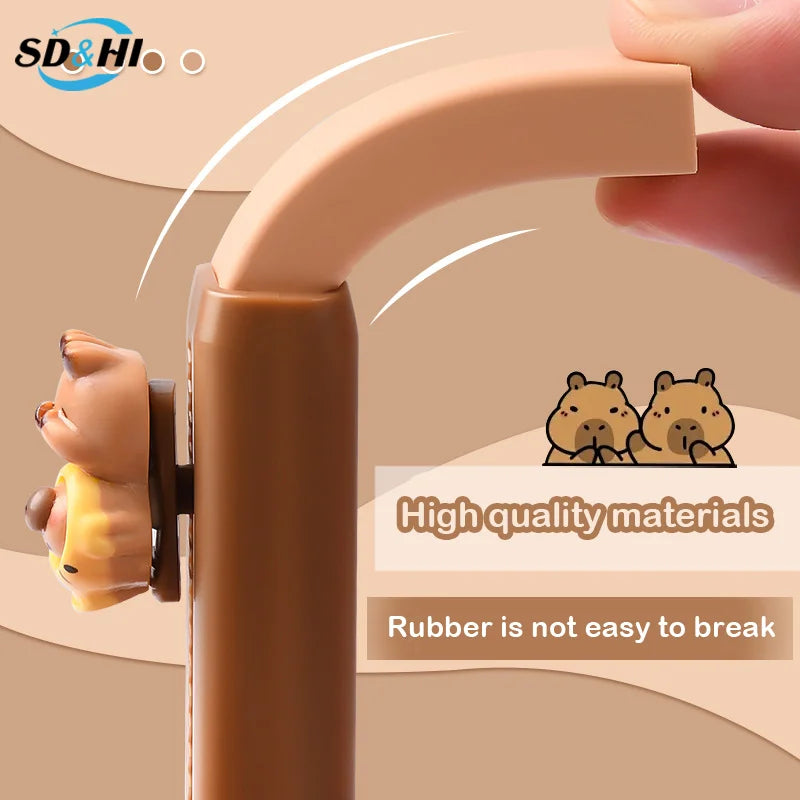 Kawaii Push Pull Capybara Eraser Soft School Supplies Clean Mess Free Stationary Office Student Rubber Eraser For Kids Gift