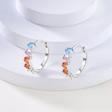 Real 925 Sterling Silver Colorful Dragonfly Butterfly Animal Earrings For Women Exquisite Birthday Anniversary Jewelry Gifts