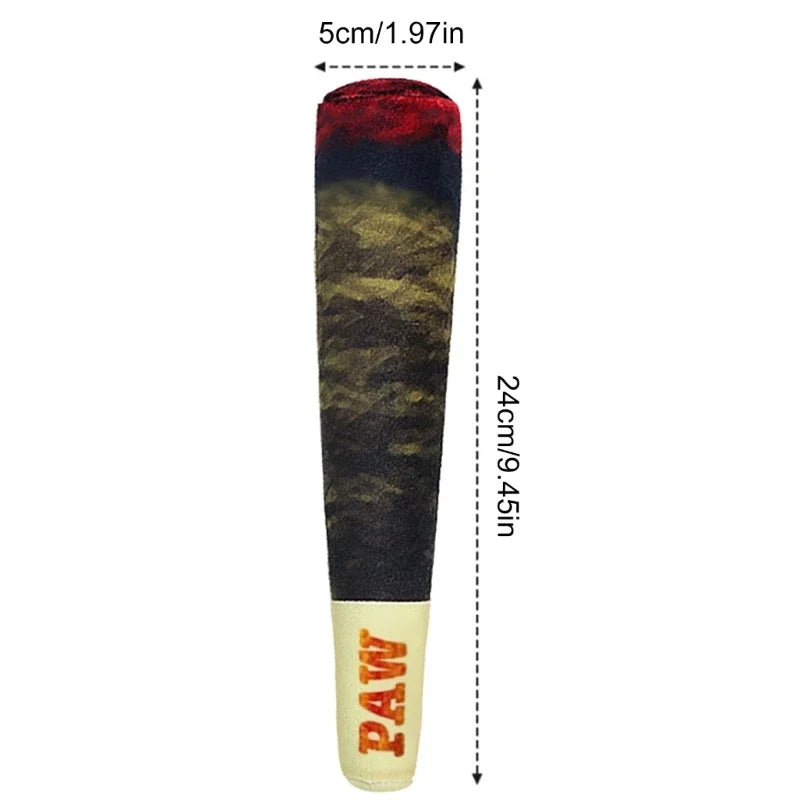 Juguete de peluche con sonido de cigarro para perros, juguete para cachorros con palo verde, juguete para morder con chirrido, relleno crudo, para articulaciones de perro.