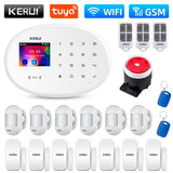 KERUI WIFI GSM Alarm System Kit W202 Home Security Protection Tuya Smart Support Alexa with Motion Detector Door Opening Sensor