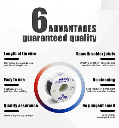 50g-200g Rosin Core Tin Solder Wire 63/37 Solder Wire  Dia 0.8MM/1.0MM High Purity Fusible Tin Easy Melt Wire Circuit Repair