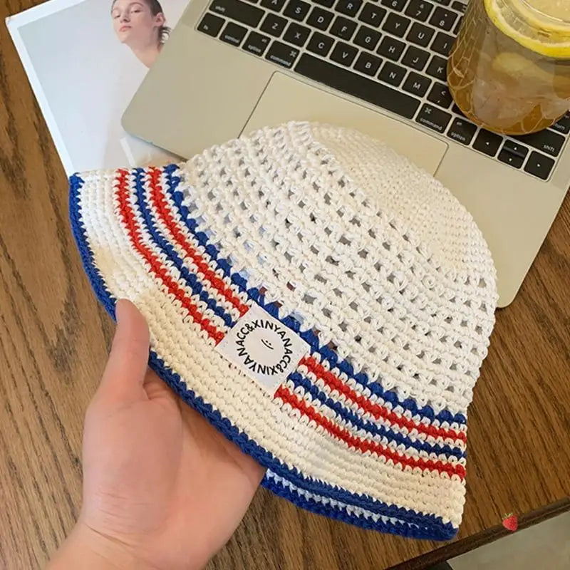 31BB Patterned Breathable Fisherman Hat Fabric Warm Season Shore Headwear Korean Fashion Lightweight Outdoor Sun Protection