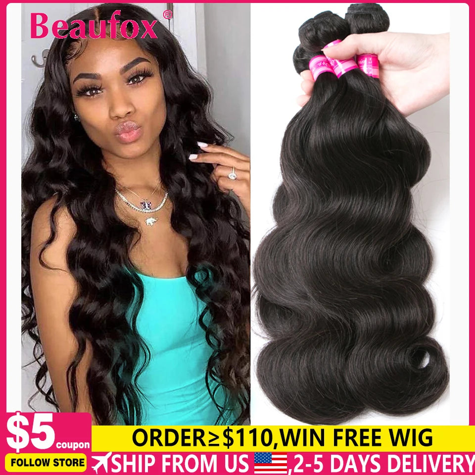 Kit de mechas de cabelo humano ondulado natural - ondas body wave