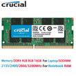 Crucial Memory Laptop RAM DDR4 16GB 8GB 4GB 2133 2400 2666 3200MHz SODIMM PC4-17000 19200 21300 25600 Notebook For INTEL&AMD