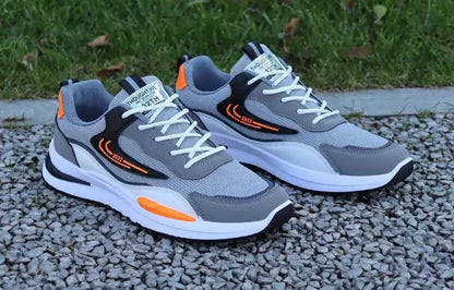 Zapatillas deportivas informales de retazos para hombre, zapatos de malla transpirables para hombre, zapatillas de tenis para correr al aire libre, zapatillas masculinas cálidas con cordones y antideslizantes.