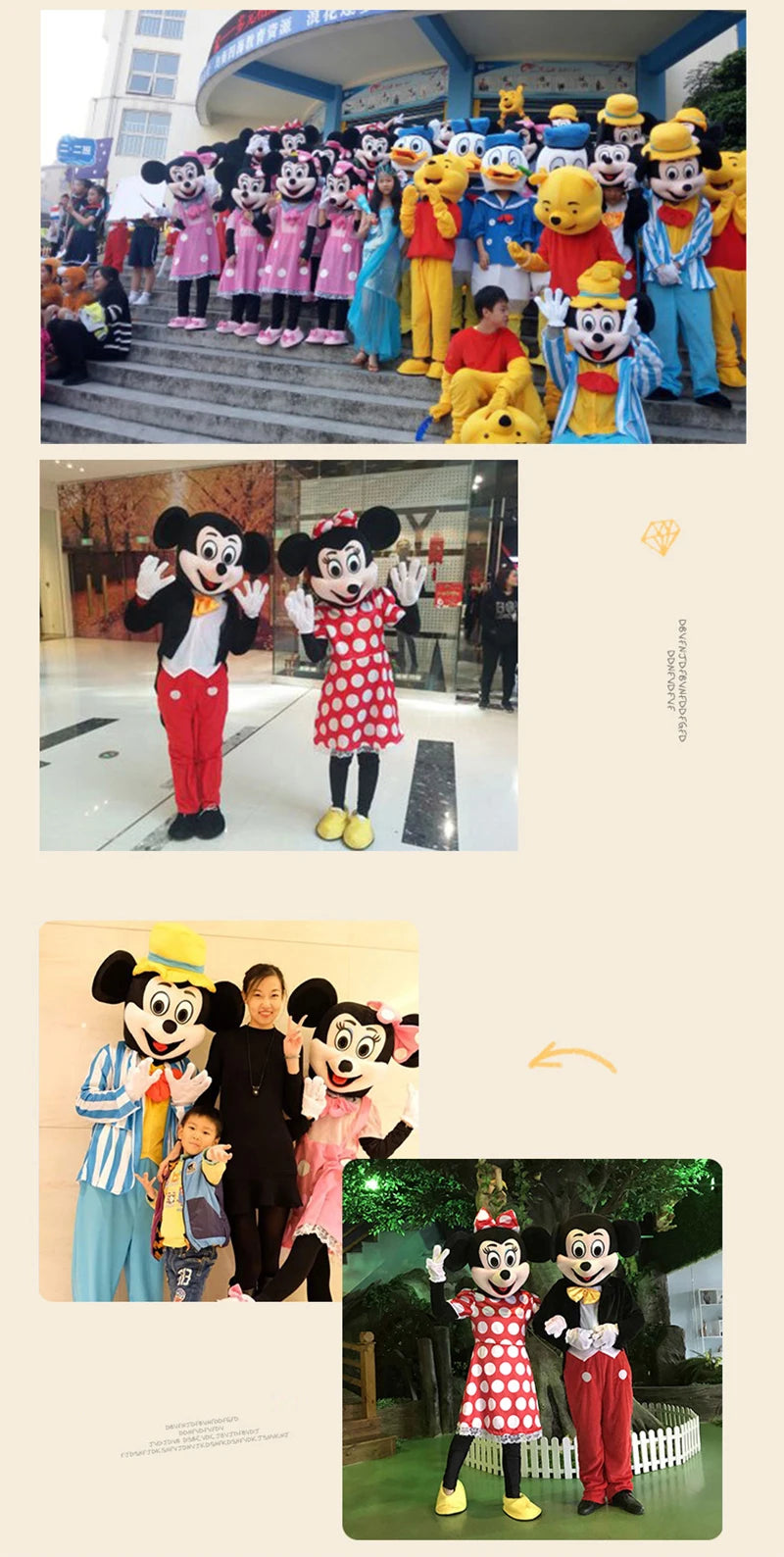 Mickey Minnie Mouse Mascot Set Cartoon Characters Cosplay Dress Suits Event Carnival Party Performance Props Birthday Gift