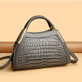 Alligator Patent Leather Shoulder Crossbody Handbags for Women, Luxury Brand Designer Hobo Bags, Two-Layer Sac
