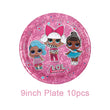 LO&amp;Ling-Cartoon Theme Party Decoration, Disposable Tableware, Hanging Banner, Whistle Mask, Baby Shower, Photo Prop, Girl Birthday 