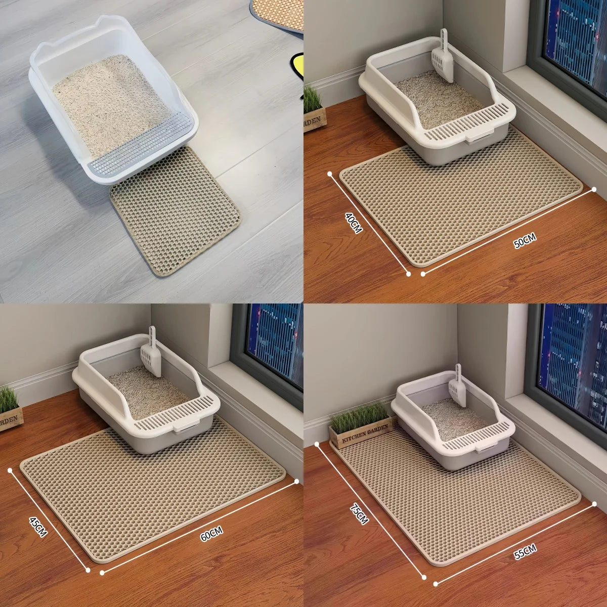 Cat Litter Mat Waterproof Double Layer Pet Litter Box Mat Pet Toilet Cat Mat Nonslip Sand Cat Washable Mat Pet Clean Supplies