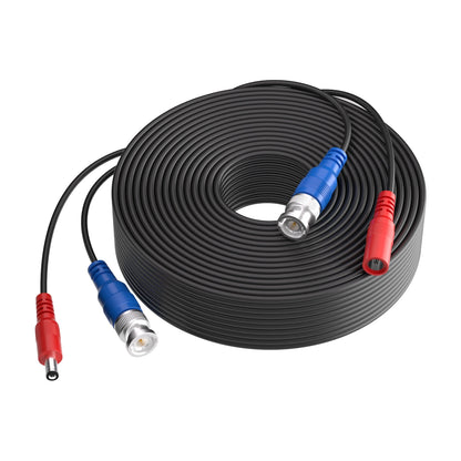 Cable de alimentación de video para cámara de seguridad SANSCO de 30 m (100 pies) con conector BNC y RCA para cámaras CCTV y DVR en sistemas de vigilancia CCTV.