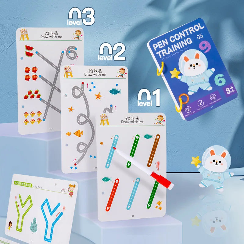 Magical Tracing Workbook Children Montessori Drawing Book Education Reusable Magic Practice Copybook Pen Control Training Book