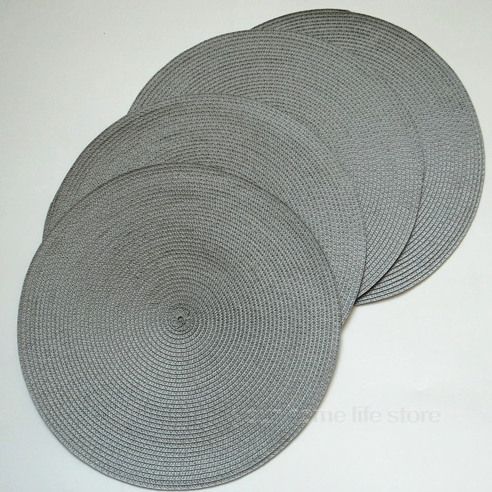 Round Placemats Set, Braided Circle Place Mat, Washable Table Mats for Kitchen Dining Table, Mixed Color Non-Slip Place Mats