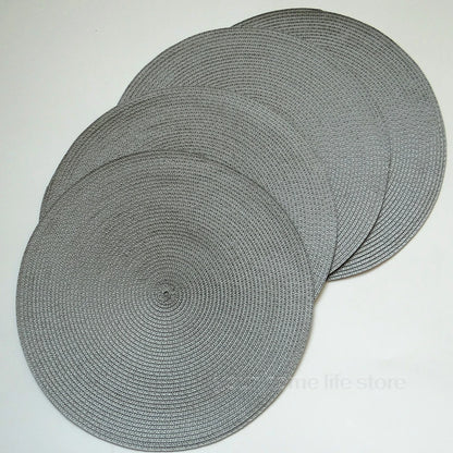 Round Placemats Set  Braided Circle Place Mat Washable Table Mats for Kitchen Dining Table Mixed Color Non-Slip Place mats