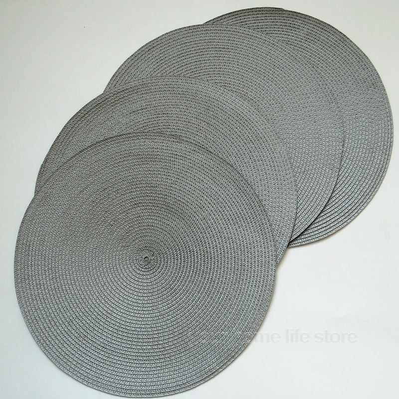 Round Placemats Set  Braided Circle Place Mat Washable Table Mats for Kitchen Dining Table Mixed Color Non-Slip Place mats