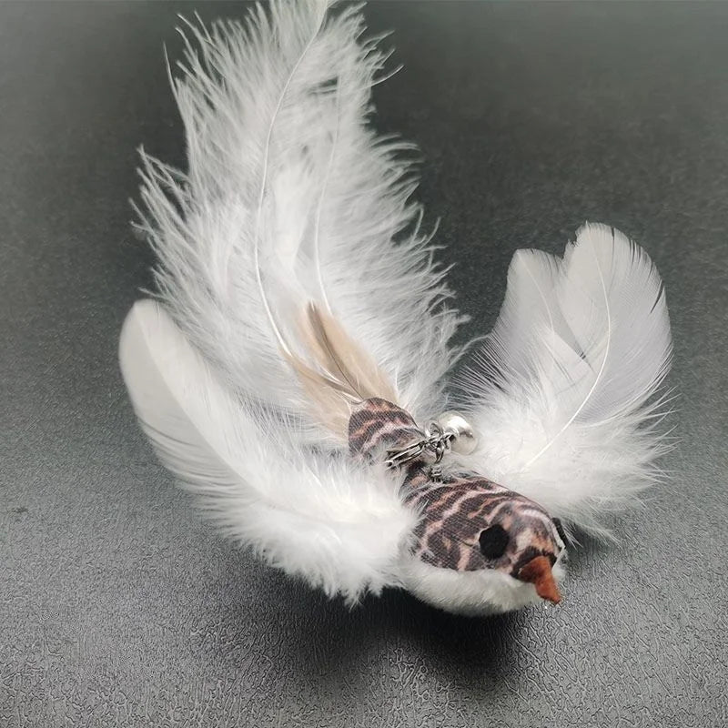 Varita de pájaro/pluma para gato con campana y potente ventosa, manos libres, juguetes interactivos para gatos, ejercicio de caza de gatitos, productos para mascotas