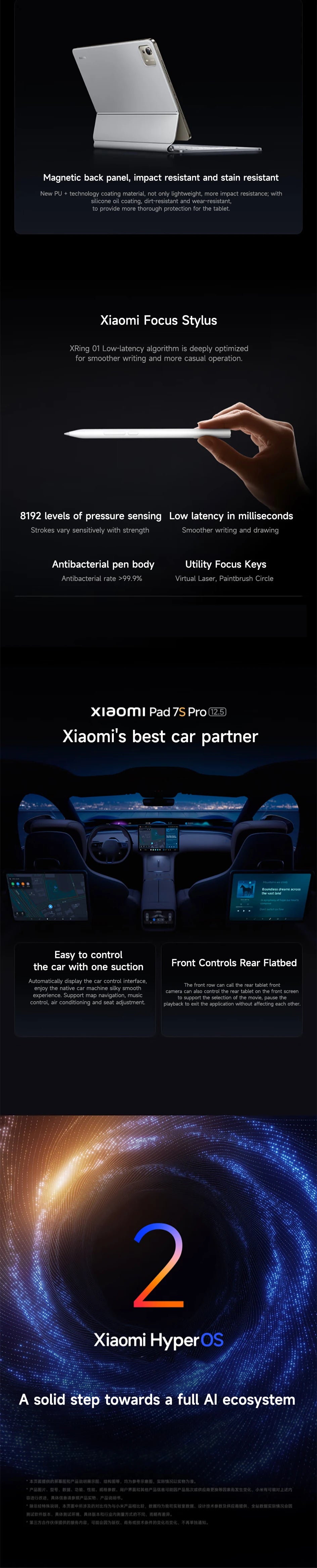 Xiaomi Tablet Xiaomi Pad 7S Pro 12.5 2025 12.5"3.2K XRing O1 processor 12GB+512GB Xiaomi HyperOS 2 system 10610mAh Tablet PC