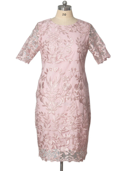 Vestidos de verano de talla grande 4XL y 5XL para mujer, para invitadas de boda, de manga corta, con encaje floral, elegantes, ajustados, para fiesta formal. 