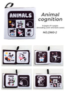 4 Pages Enlightenment Early Learning Books Children Black and White Cloth Book for Kids Montessori Educational Toys