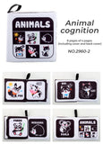 4 Pages Enlightenment Early Learning Books Children Black and White Cloth Book for Kids Montessori Educational Toys