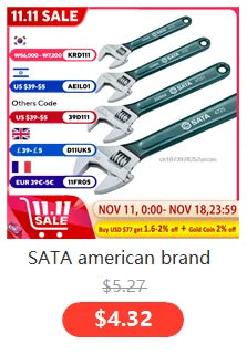 SATA american brand nut adjustable wrench universal mini small big spanner wrench adjustable head jaw repair tool wrench car