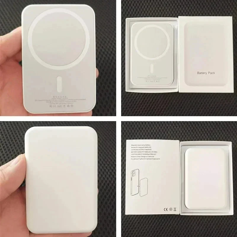 Cargador inalámbrico portátil de batería externa magnética auxiliar de repuesto para iPhone 13, 14, 15 y 16