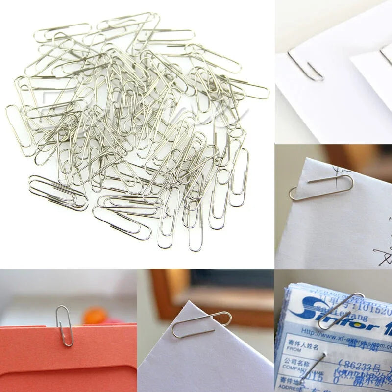 50/100/200PCS Metal Paper Clips Binding Clip Home Office Storage Supplies Anti Lost Mini Bookmark Planner Marking Paperclips
