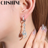 Pendientes CHSHINE de plata de ley 925 con circonitas azules entrelazadas para mujer, regalo de boda, joyería de moda.