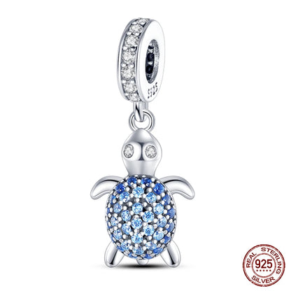 Ocean Series - Original Genuine 925 Sterling Silver Turtle Crab Mermaid Charm Beads Suitable for 3mm Bracelet DIY Making Pendant