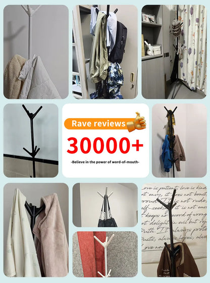 2025 New Standing Coat Rack Hook Household Clothes Hanger Floor Standing Bedroom Clothing Storage Rack Save Space Clothing Racks