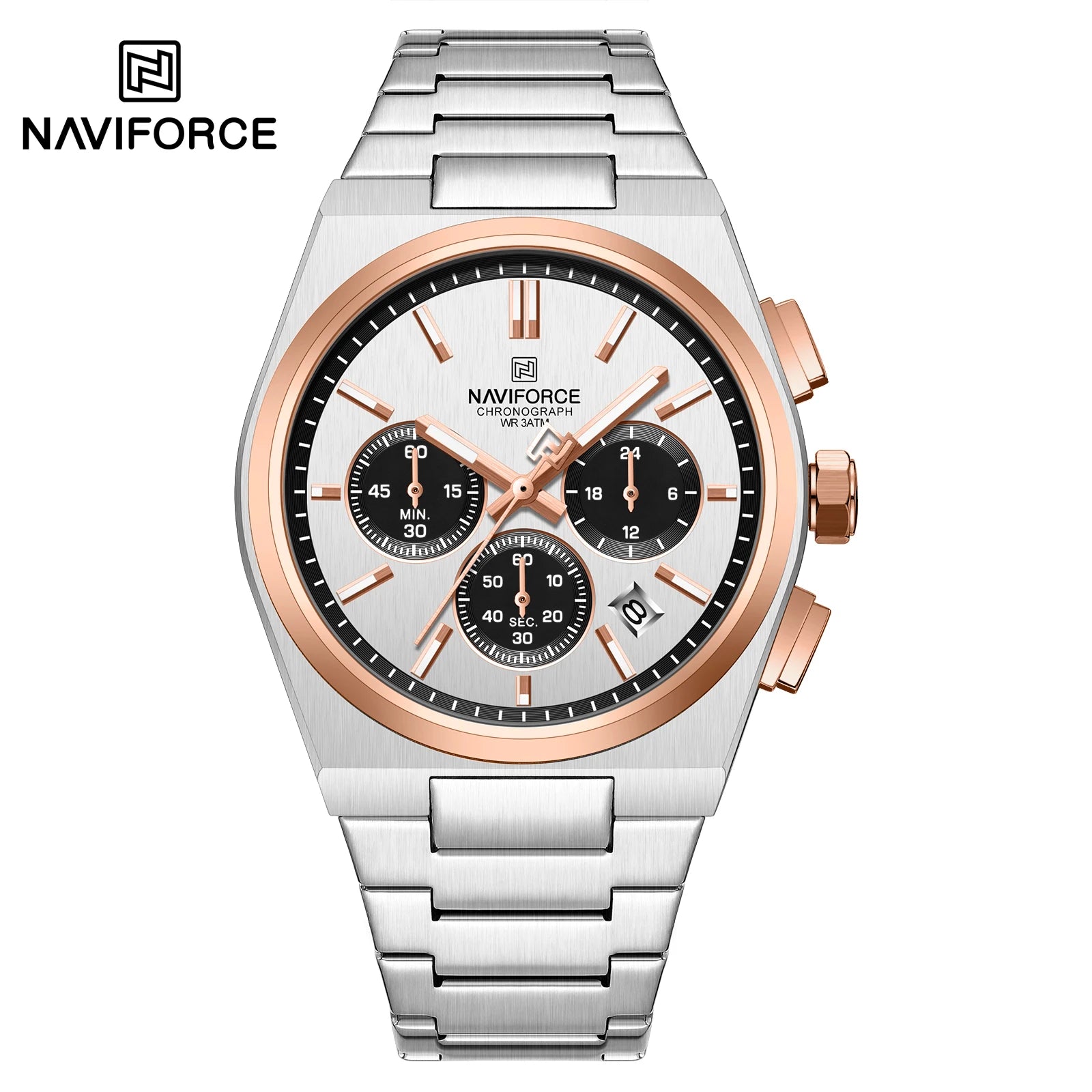 NAVIFORCE Men Casual Sport Quartz Calendar Wrist Watch for Men Business Steel Strap Waterproof Male Clock Relogio Masculino