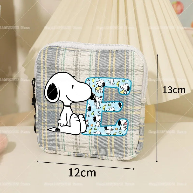 Snoopys Storage Bag Women Large-capacity Lipstick Sanitary Napkin Storage Bag Cute Anime Travel Portable Simple Girls Coin Purse
