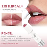 2-in-1 Nude Lipstick Matte Red Lip Balm Moisturizing 6 Colors Sandwich Lipstick Waterproof Long-Lasting Non-Stick Cup Lip Stick