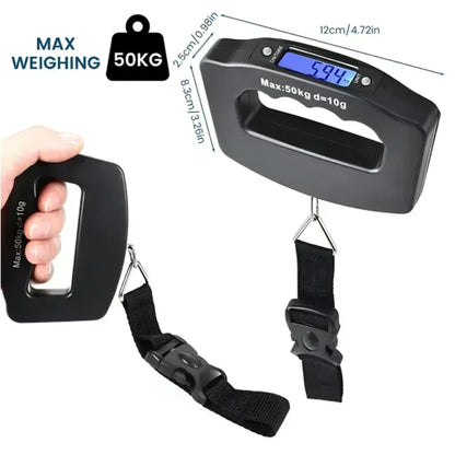 Báscula digital para equipaje, electrónica, portátil, para viajes, con retroiluminación, para colgar maletas.