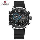 NAVIFORCE NF6104 Men's Lightweight Sports Wrist Watch Dual Display Time Night Light Watches Boy's Quartz Stopwatch
