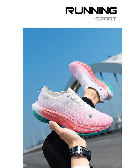 Marathon Cushion Carbon Plate Sports Running Shoes Men Breathable Lightweight Women Comfortable Nonskid Speciality Sneakers 45