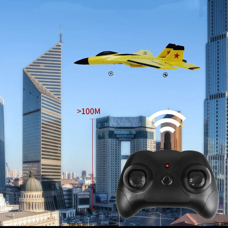 Avión RC SU35 2,4G con luces LED, avión planeador de control remoto FX622, juguete de espuma EPP para niños, regalos