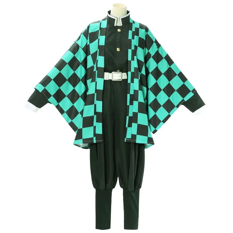 Tanjirou Kamado Costume Anime Cosplay Men Kimono Uniform Halloween Party Demonias Women Kids Clothes